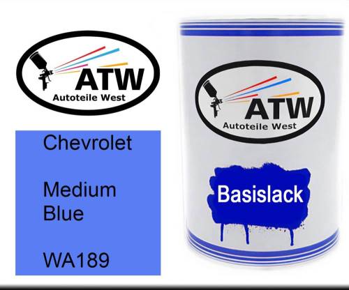 Chevrolet, Medium Blue, WA189: 500ml Lackdose, von ATW Autoteile West.